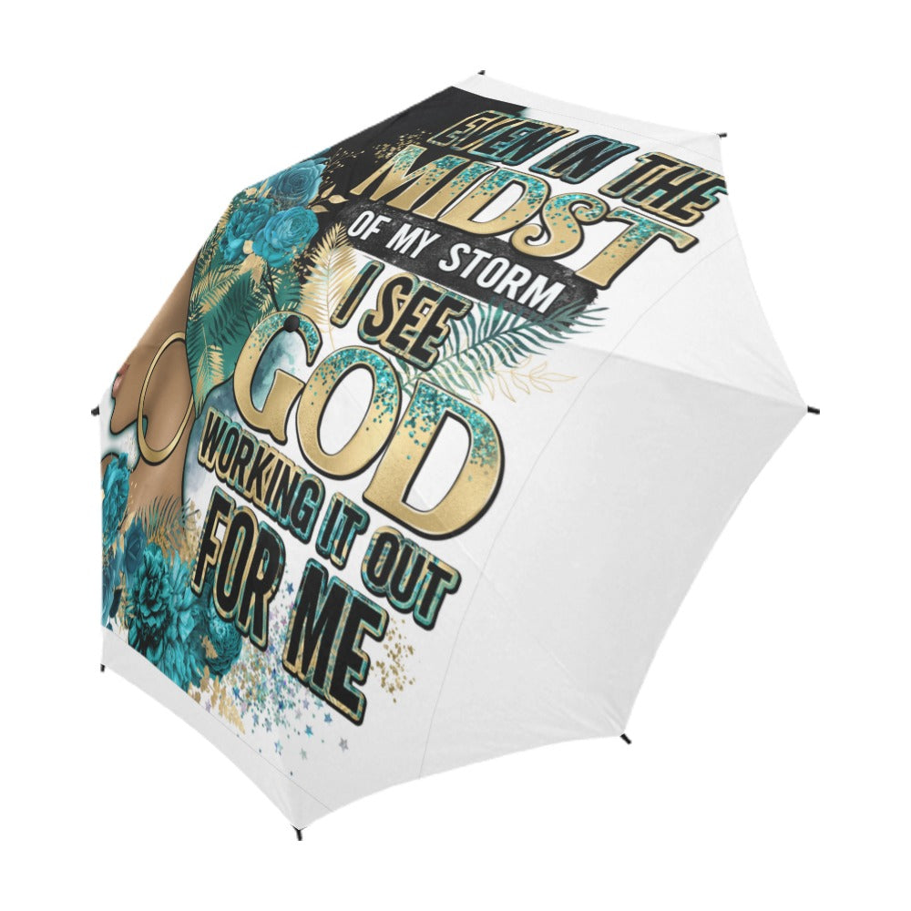 Storm blue Semi-Automatic Foldable Umbrella (Model U05)