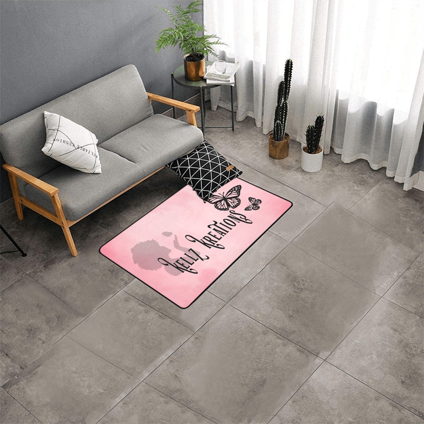 logo area rug Area Rug with Black Binding 2'7"x 1'8‘’