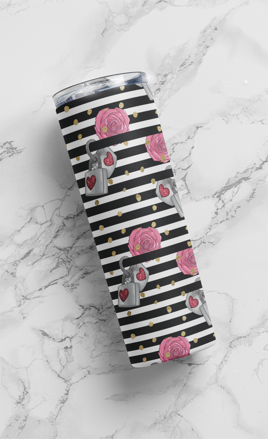 striped Valentine's Day tumblers