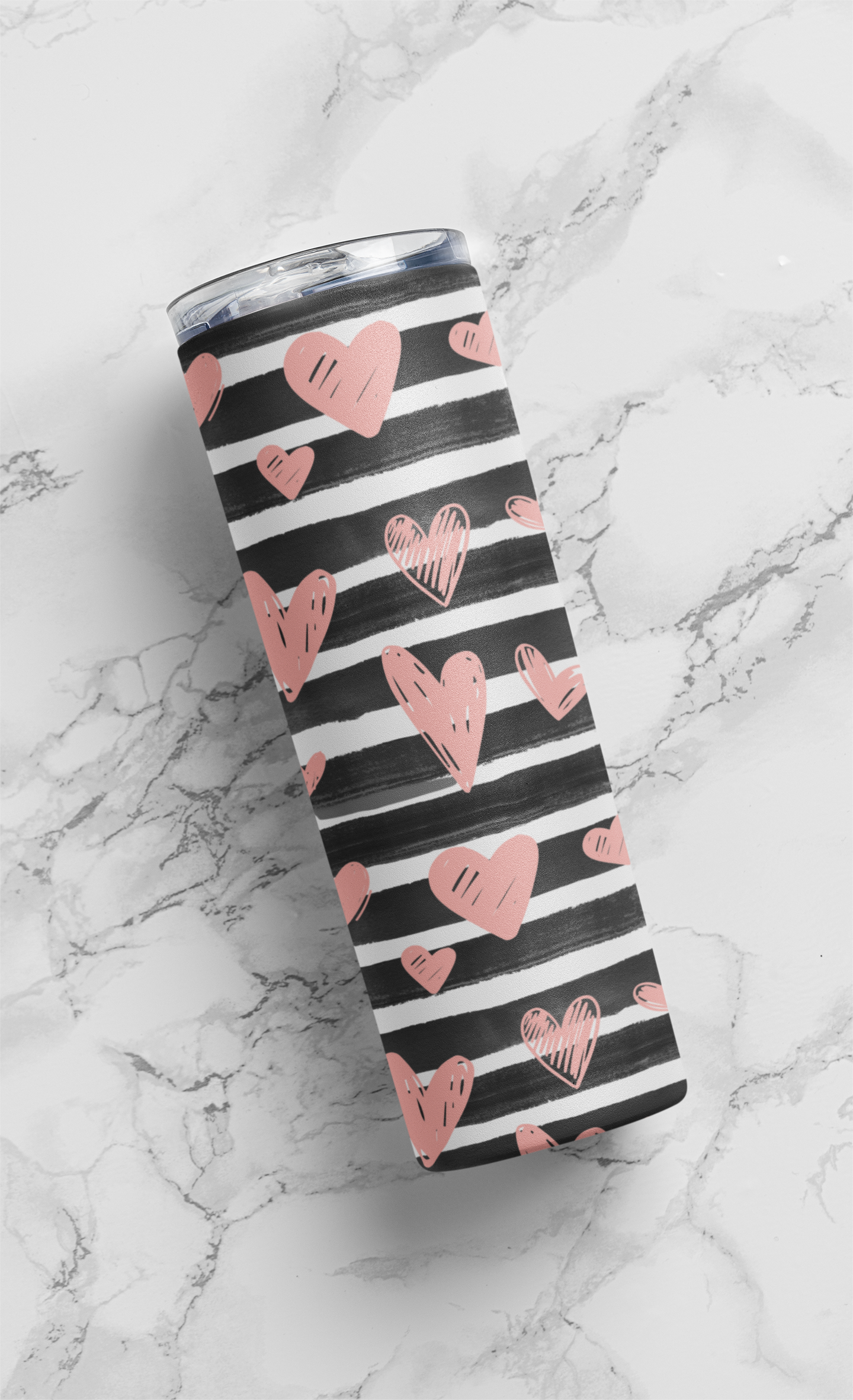striped Valentine's Day tumblers