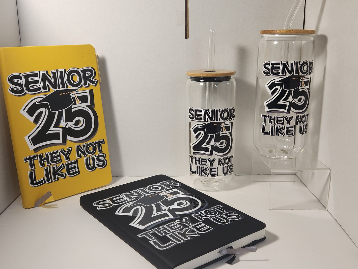 Senior 25 They Not Like Us tumbler and notebook set