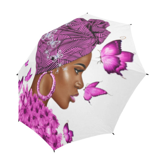 Nubian in Purple Semi-Automatic Foldable Umbrella (Model U05)